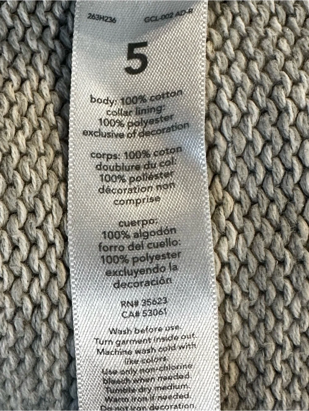 Carter’s Toddler Boy Gray Knit Mock Neck Sweater Sherpa Bear Size 5 Pullover